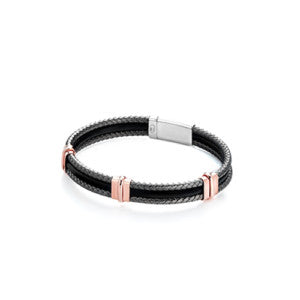 Marcello Pane Mens Bracelet 925 and Leather | Marcello Pane | Luby 
