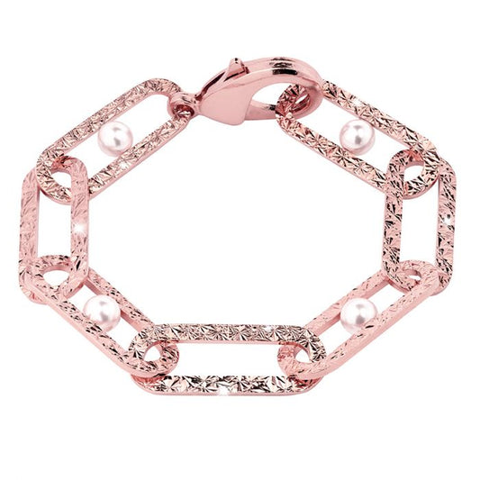 Zero Pearl Diamond Chain Bracelet with Pearls | Rebecca | Luby 