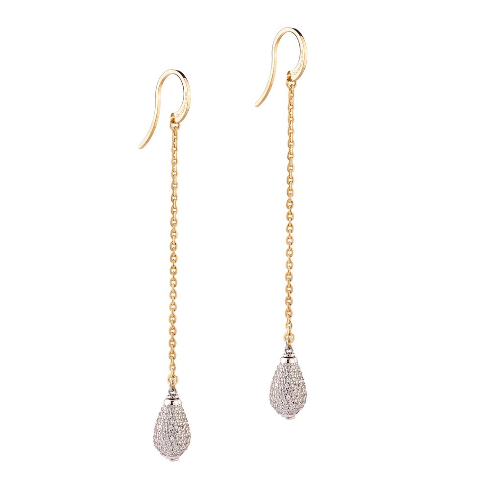 Tulipe Long Teardrop CZ Earring | Rebecca | Luby 