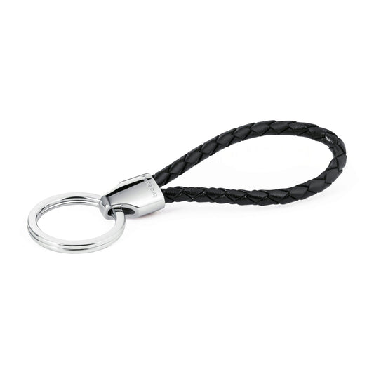 Bullet Black Leather Keychain (Silver) | Brosway Italia | Luby 
