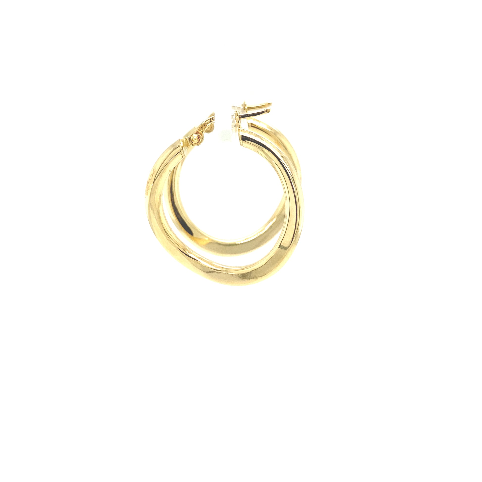 14K Wave Gold Hoops | Luby Gold Collection | Luby 