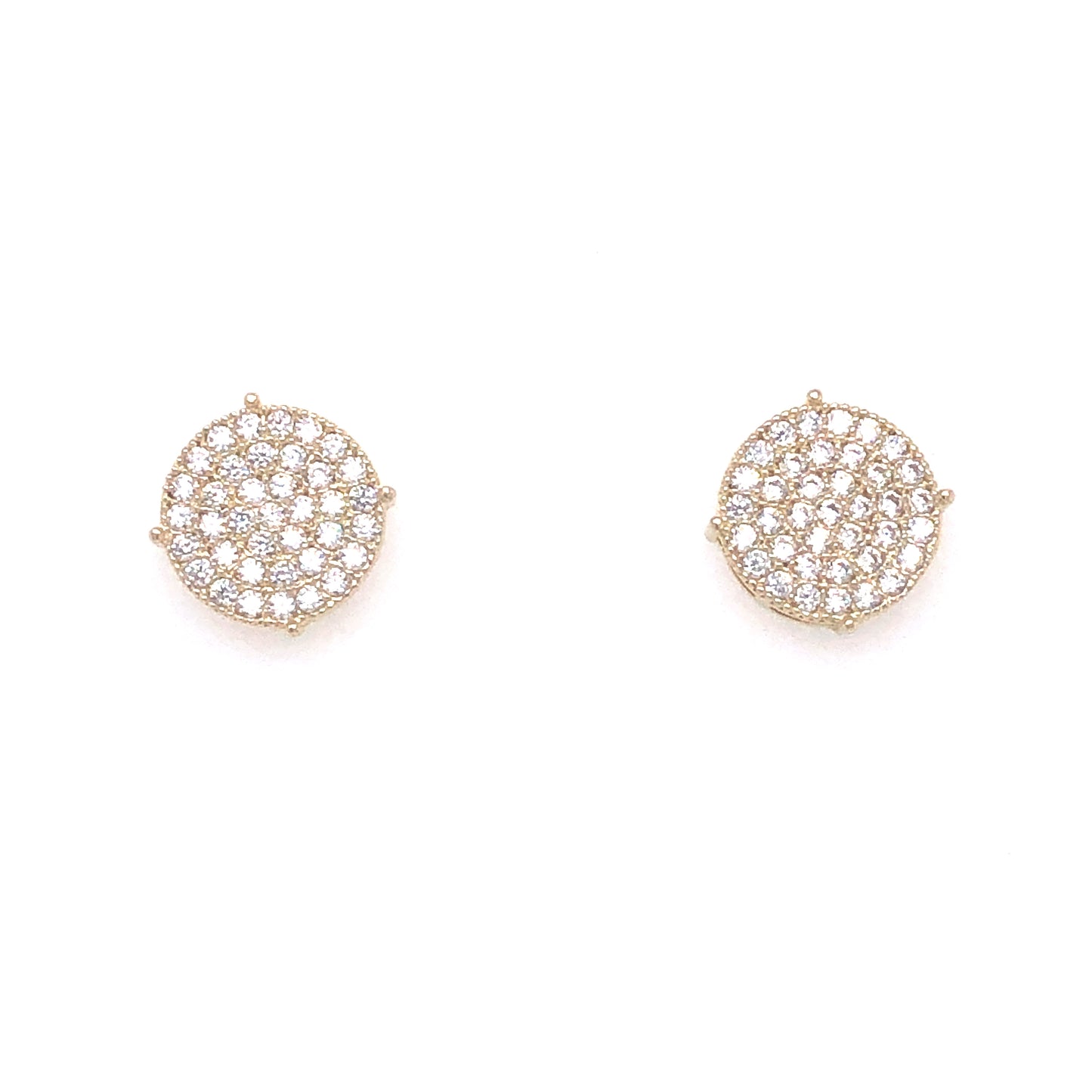 14K Earrings Studs Circle with CZ | Luby Gold Collection | Luby 