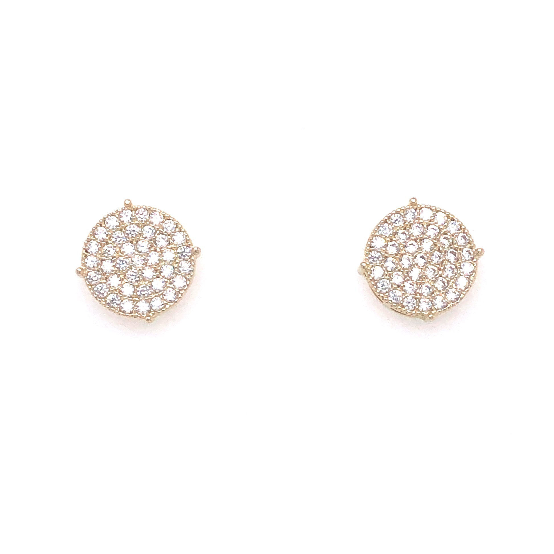 14K Earrings Studs Circle with CZ | Luby Gold Collection | Luby 