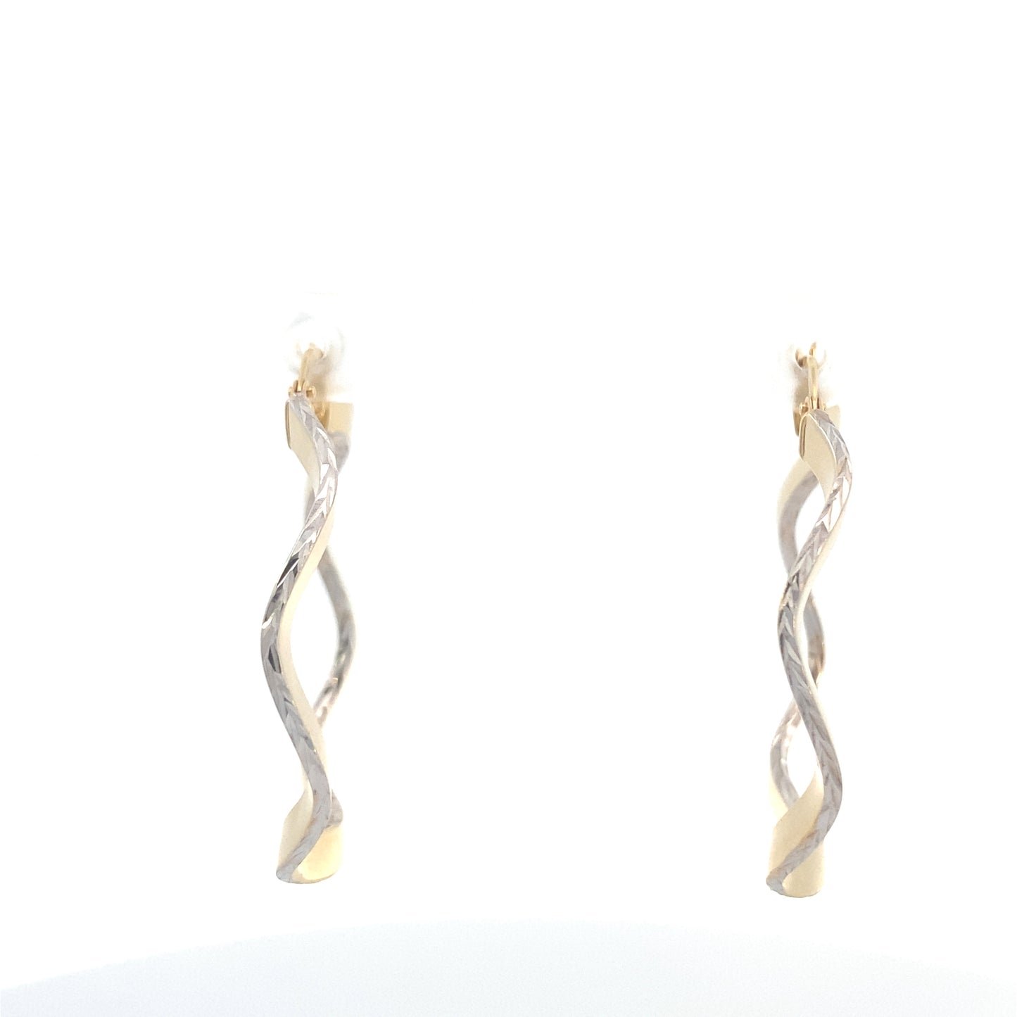 14K 2T Gold Wave Hoops Earrings | Luby Gold Collection | Luby 