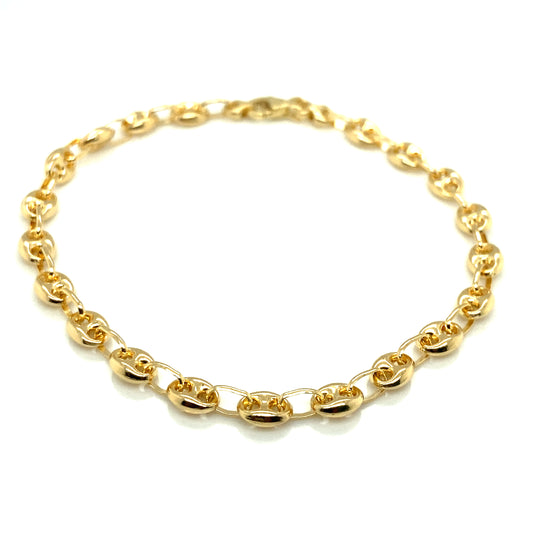 14K Gold Puff Link Bracelet 4.7mm | Luby Gold Collection | Luby 