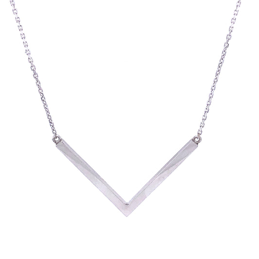 14K V-Plate White Gold Necklace | Luby Gold Collection | Luby 