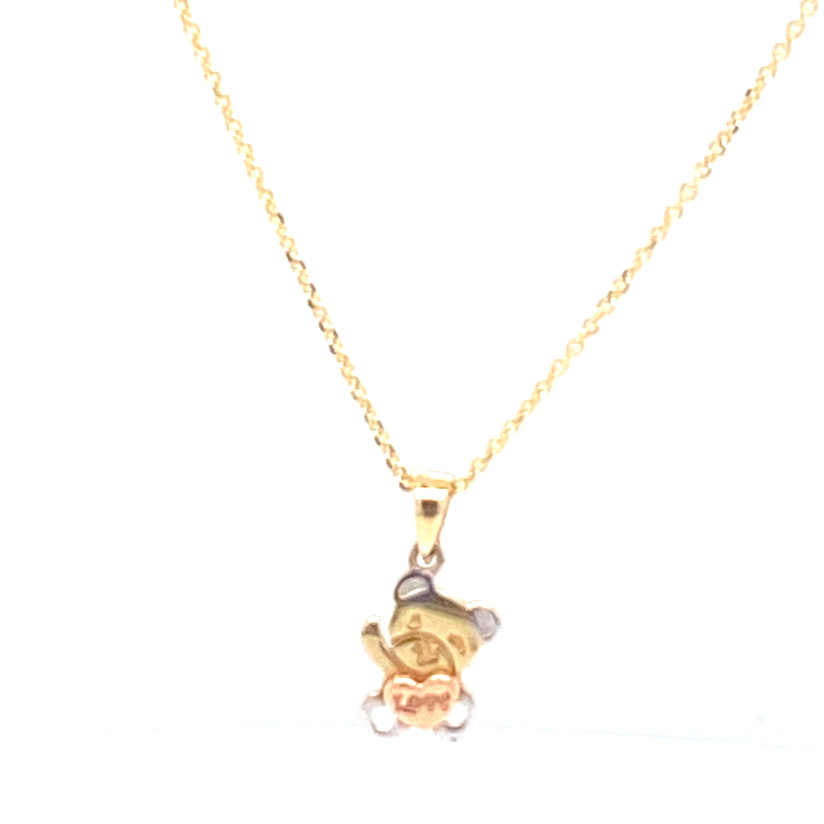 Small Tri-Color Bear Pendant | Luby Gold Collection | Luby 