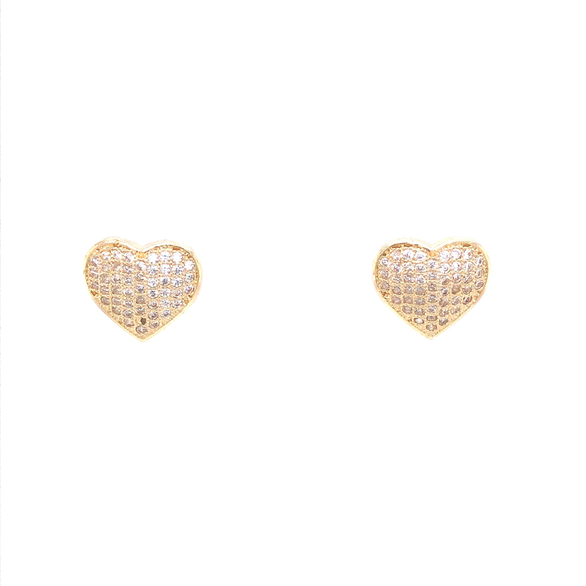 14K Heart Earrings with CZ | Luby Gold Collection | Luby 