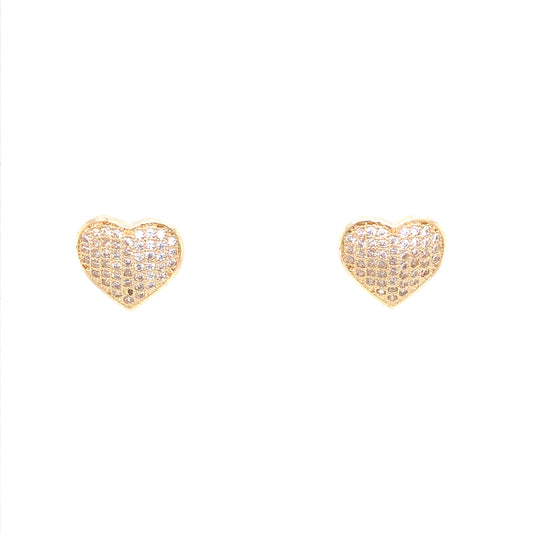 14K Heart Earrings with CZ | Luby Gold Collection | Luby 