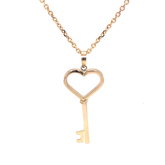 Key With Heart Pendant | Luby Gold Collection | Luby 