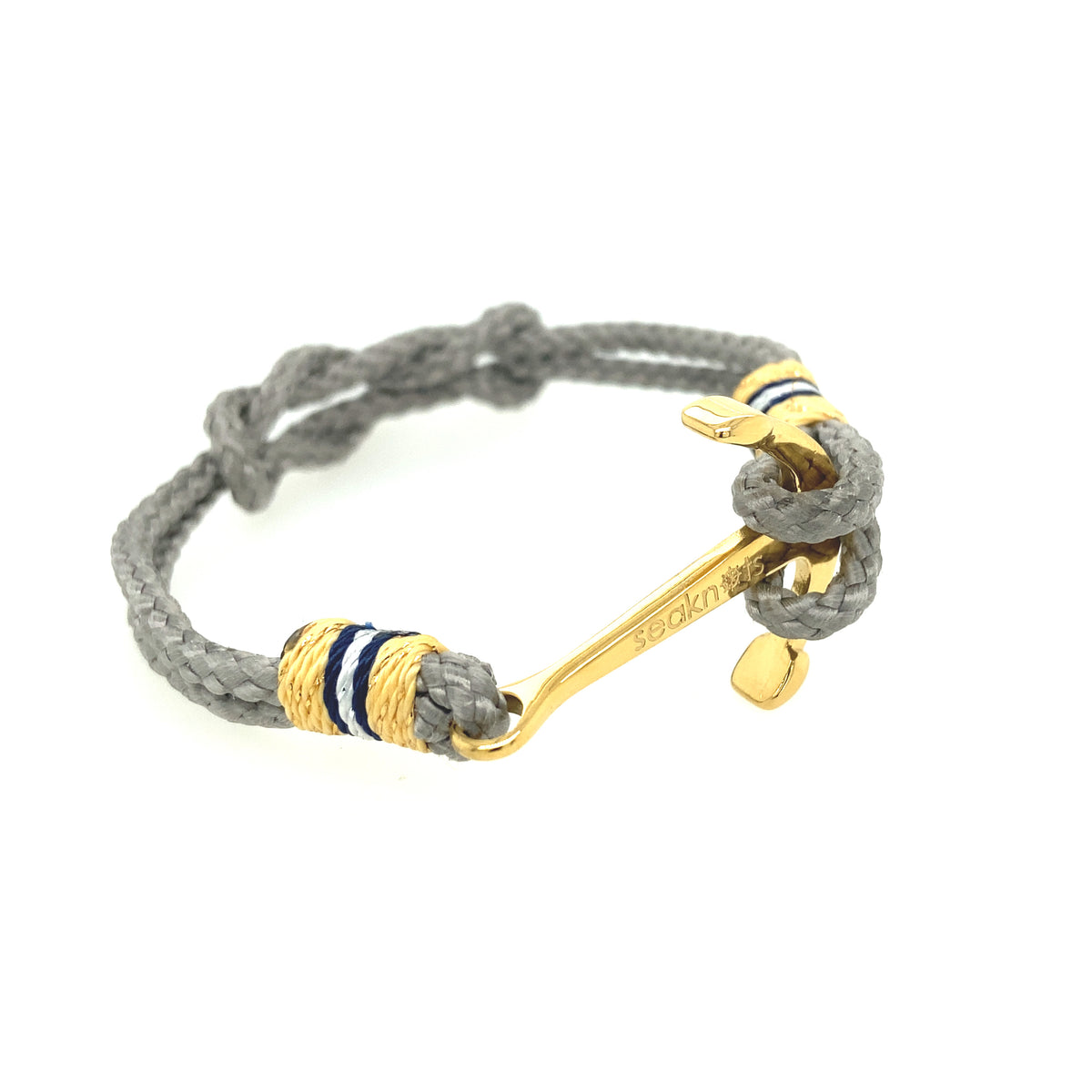 Black Double Cord with Gold Anchor Bracelet | Seaknots | Luby 