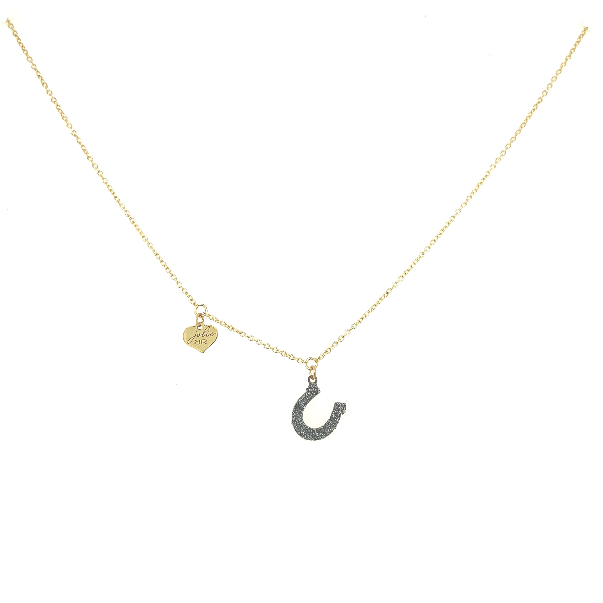 Horseshoe Gold Diamond Dust Necklace | Rebecca | Luby 