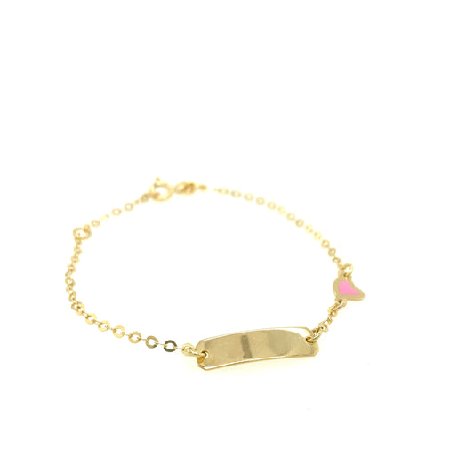 BABY BRACELET WITH PINK HEART | Luby Gold Collection | Luby 