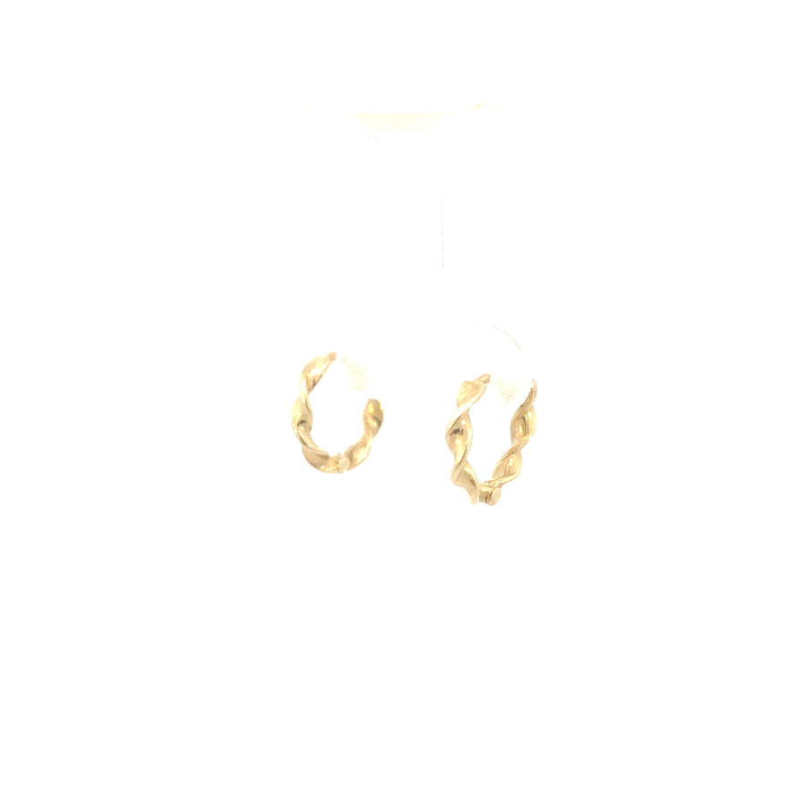 14K Gold Twist Hoops Earrings