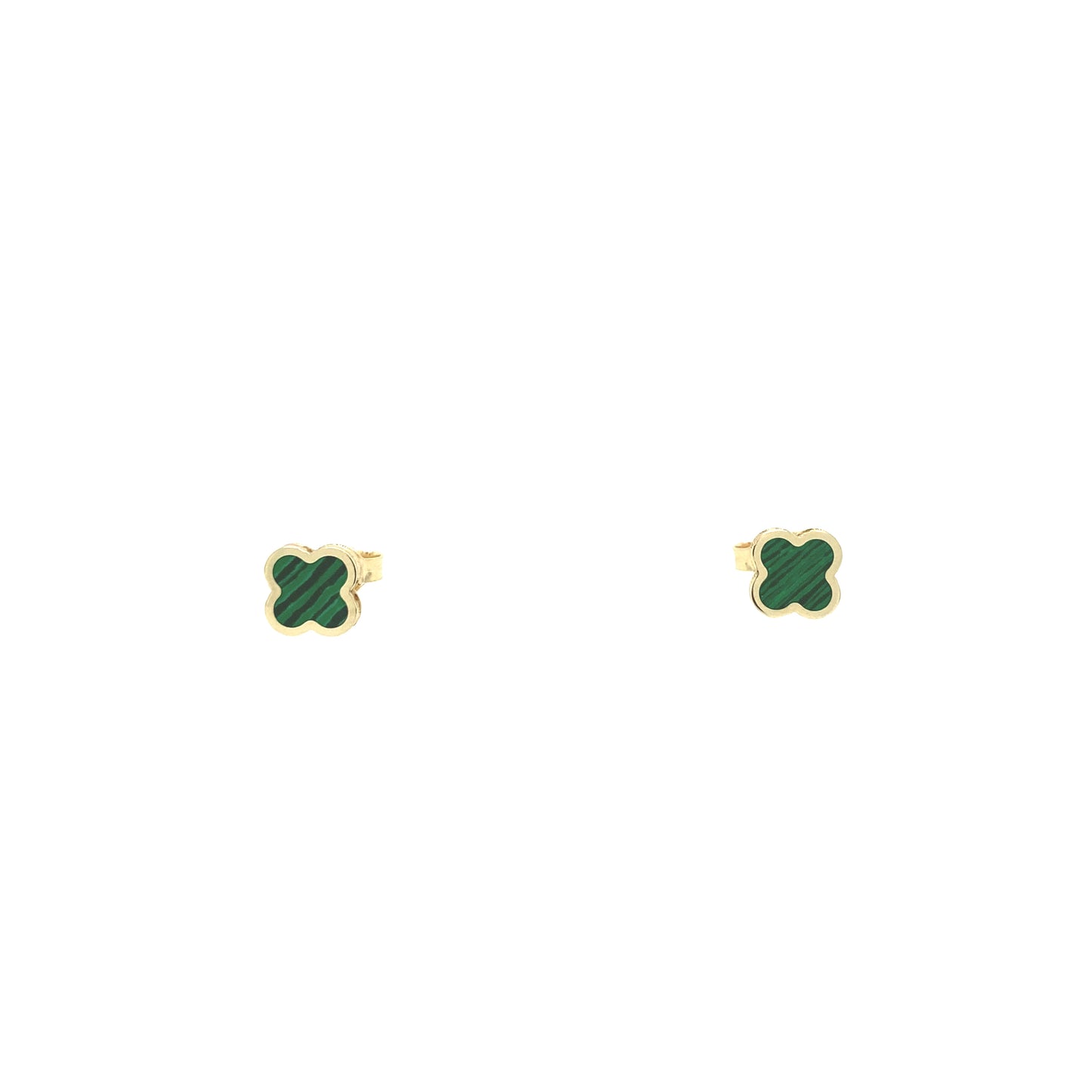 14K Gold Malachite Flower Stud Earrings | Luby Gold Collection | Luby 