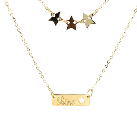 14K Gold Shine Star Necklace | Luby Gold Collection | Luby 