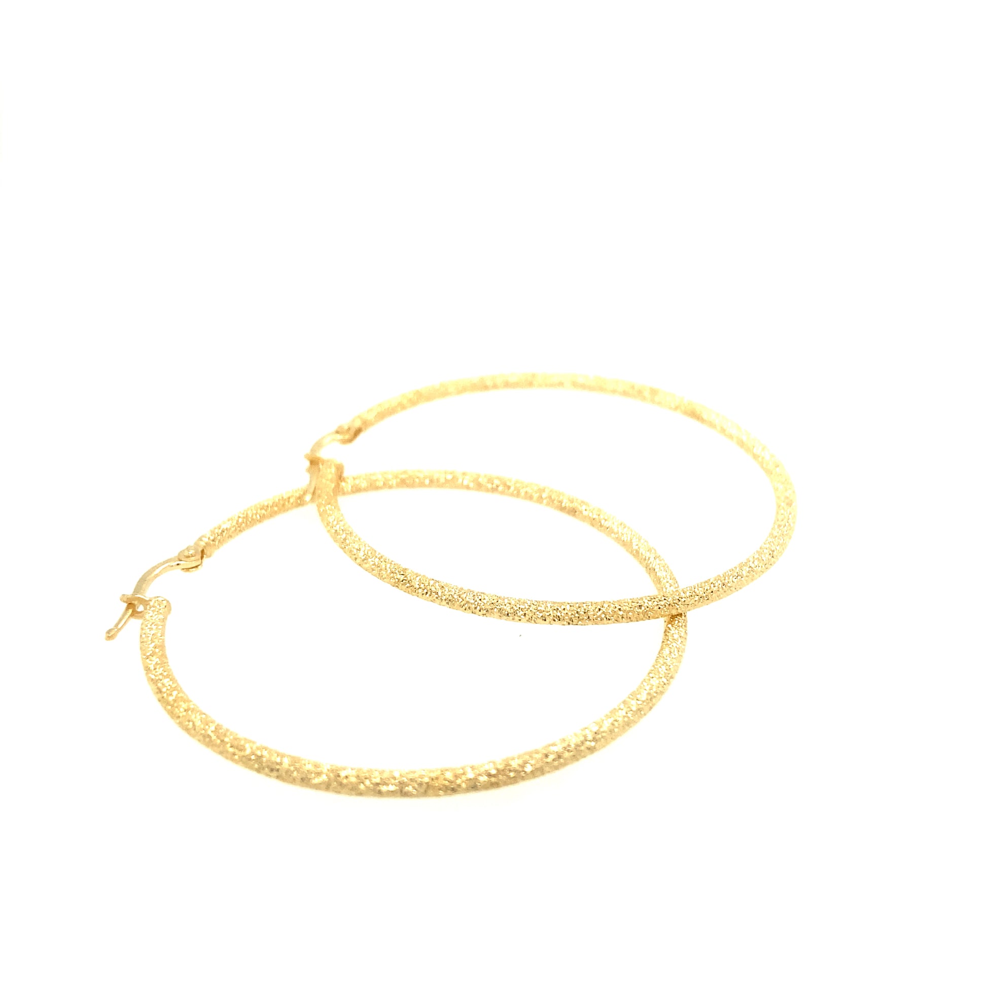 14K Diamond Cut Round Medium Hoops | Luby Gold Collection | Luby 