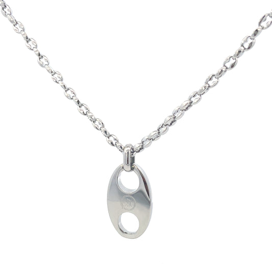 Mariner Chain w Mariner Link Pendant Silver | Seaknots | Luby 
