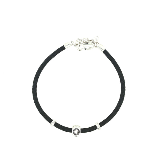 Black Nylon Cord Sterling Silver Charms Pirates | BORSARI | Luby 