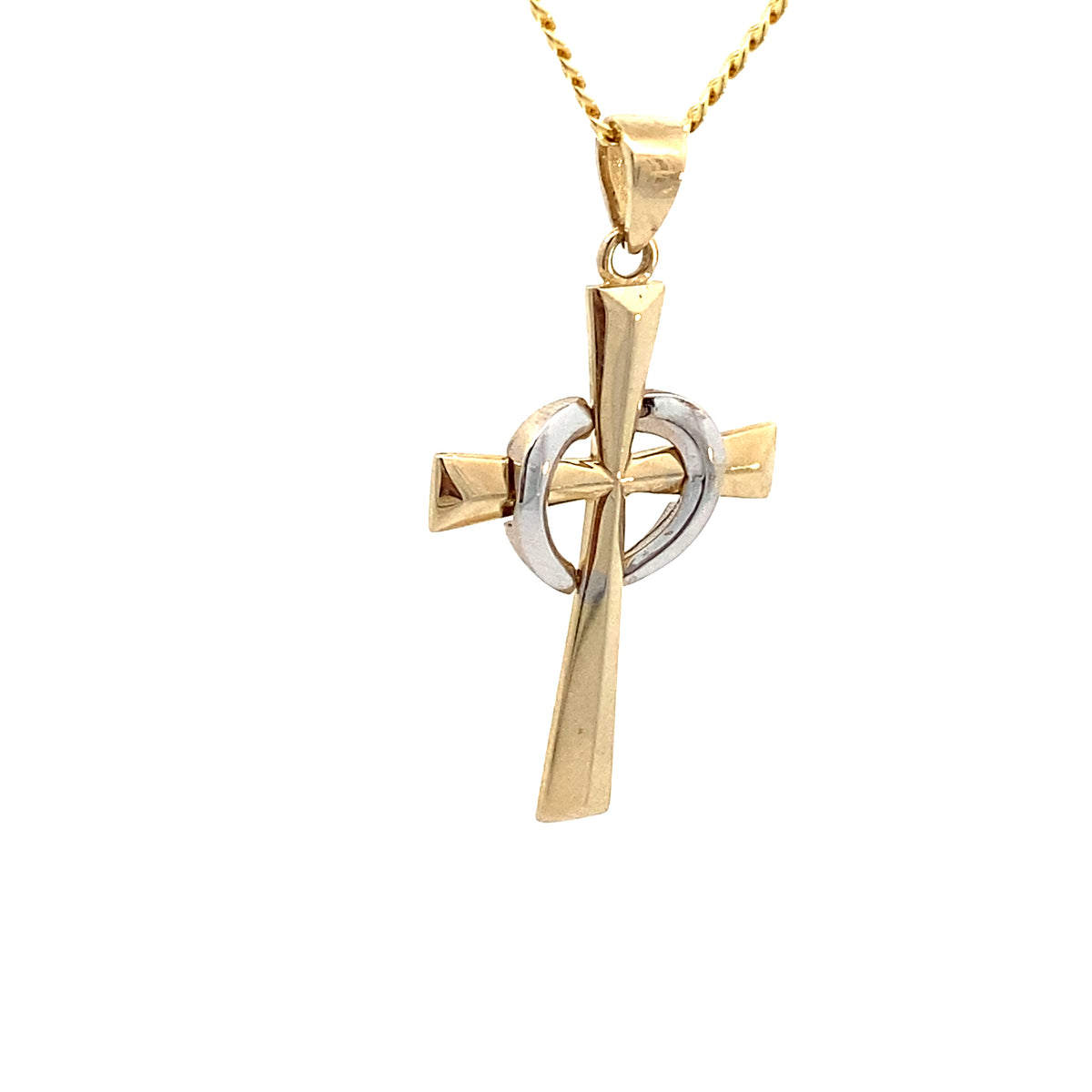 14K 2T Gold Cross Heart | Luby Gold Collection | Luby 