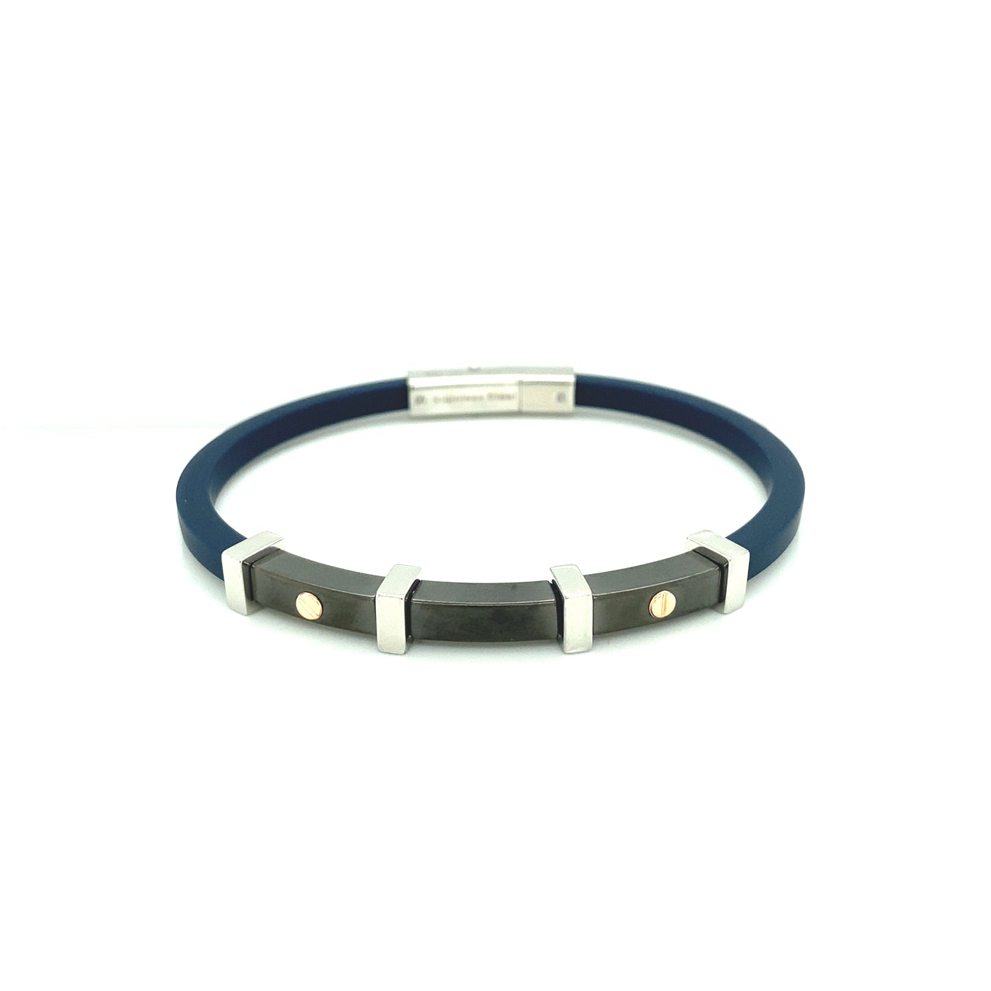 Rubber and Gunmetal Bracelet | BORSARI | Luby 