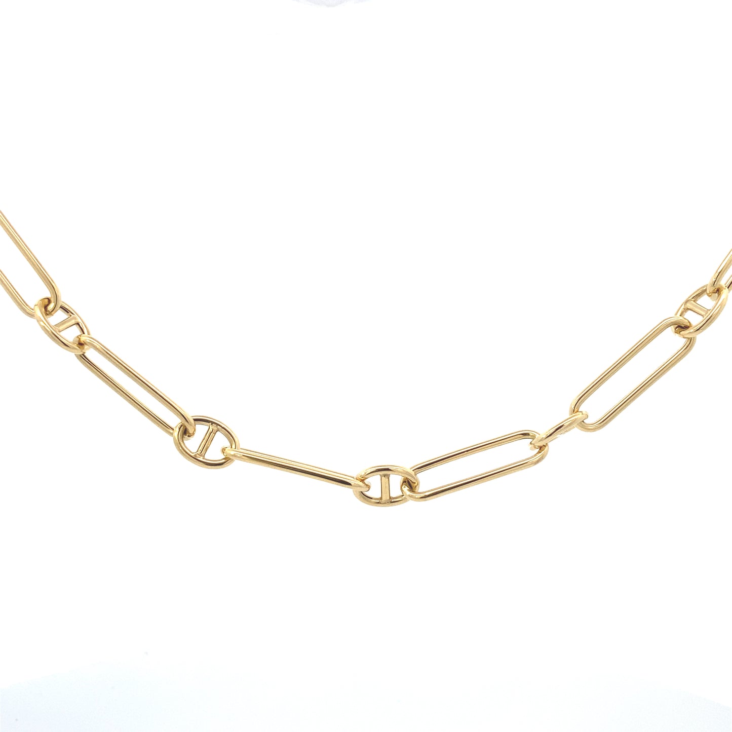 14K Gold Long Links and Mariner Links Necklace | Luby Gold Collection | Luby 