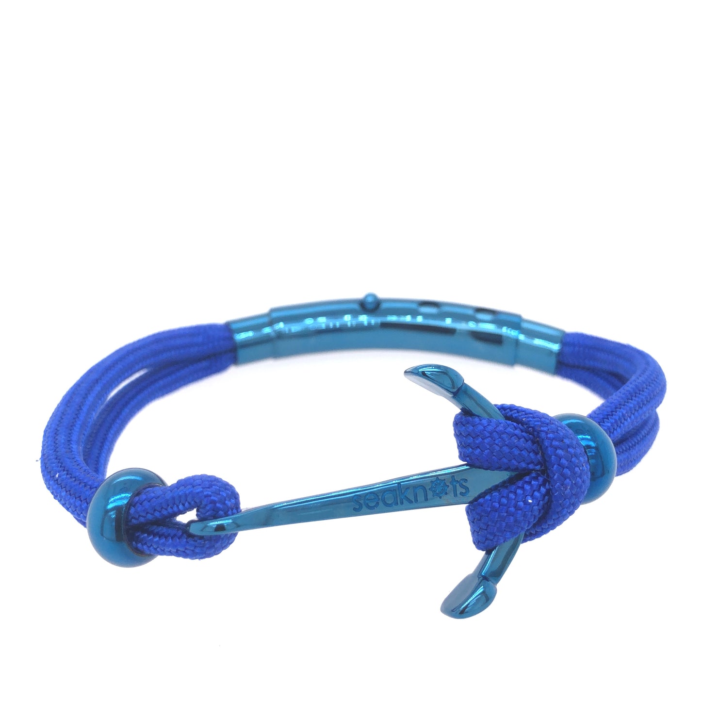 DOUBLE CORD WITH ANCHOR KNOT BEADS BLUE | Seaknots | Luby 