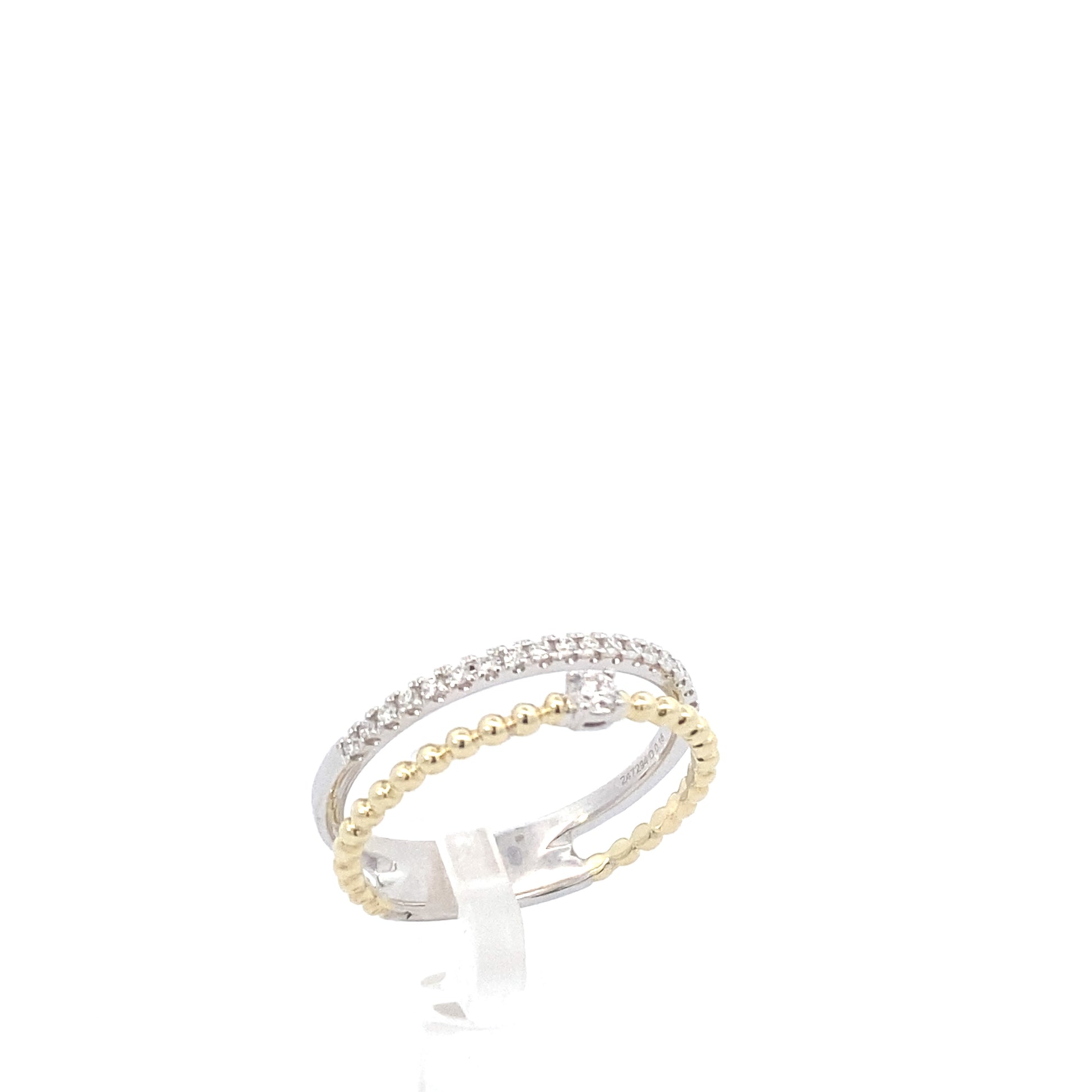 Zeghani 14K Two Tone Fashion Right Hang Ring | Zeghani | Luby 