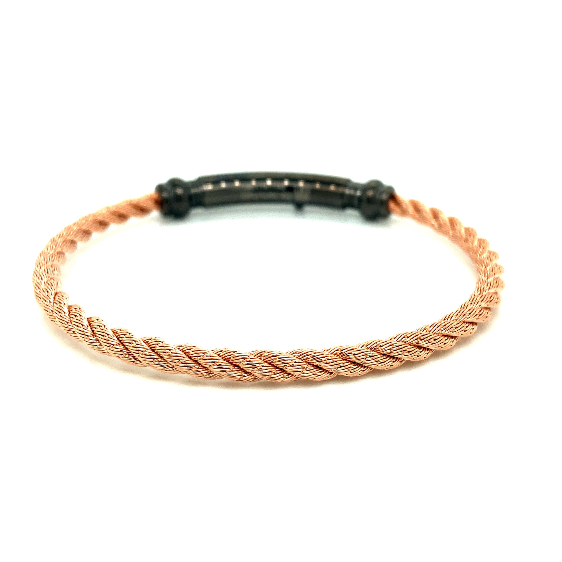 Borsari Rose-Gold Stainless Steel Rope Bangle | BORSARI | Luby 