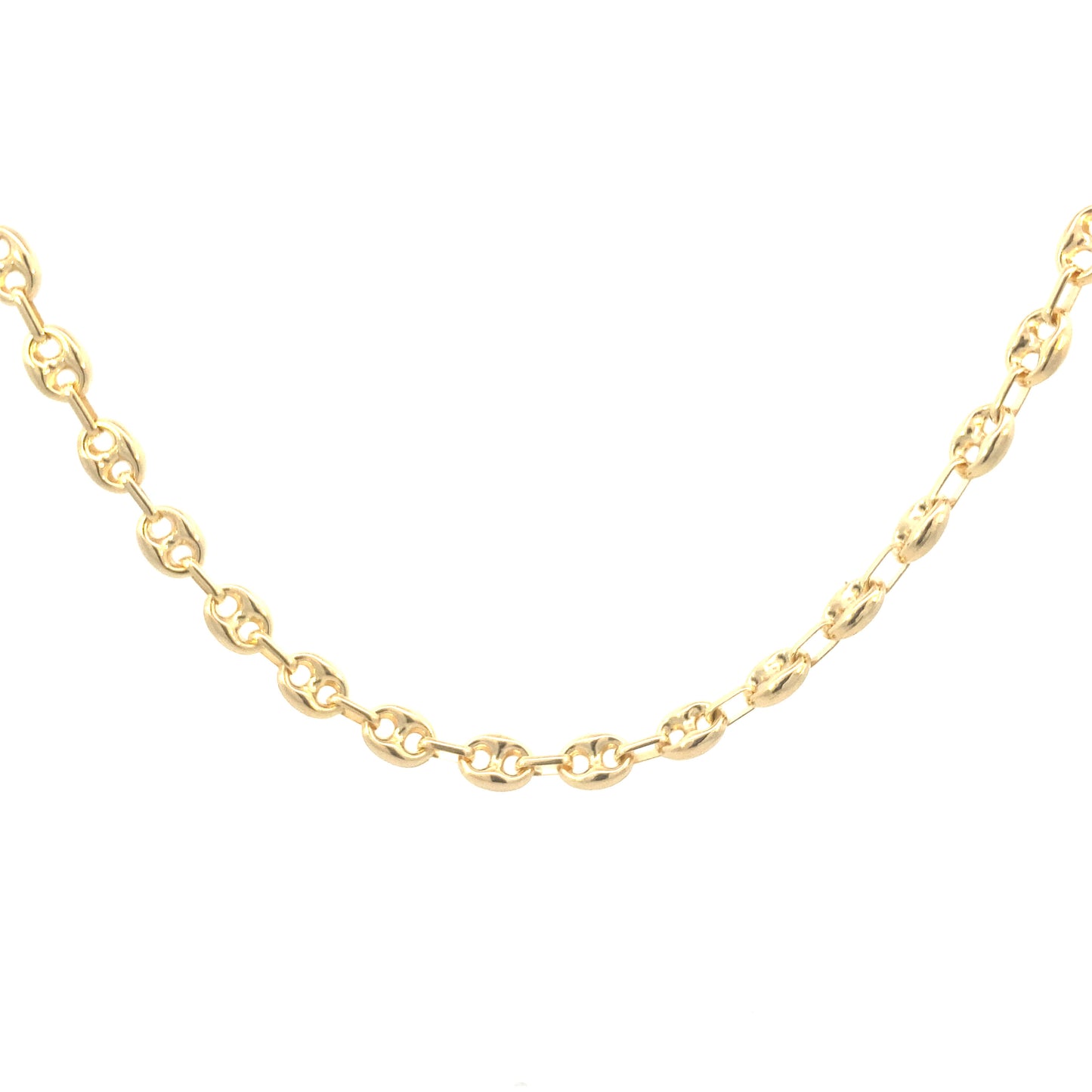 14K Gold Puff Coffee Link Chain | Luby Gold Collection | Luby 