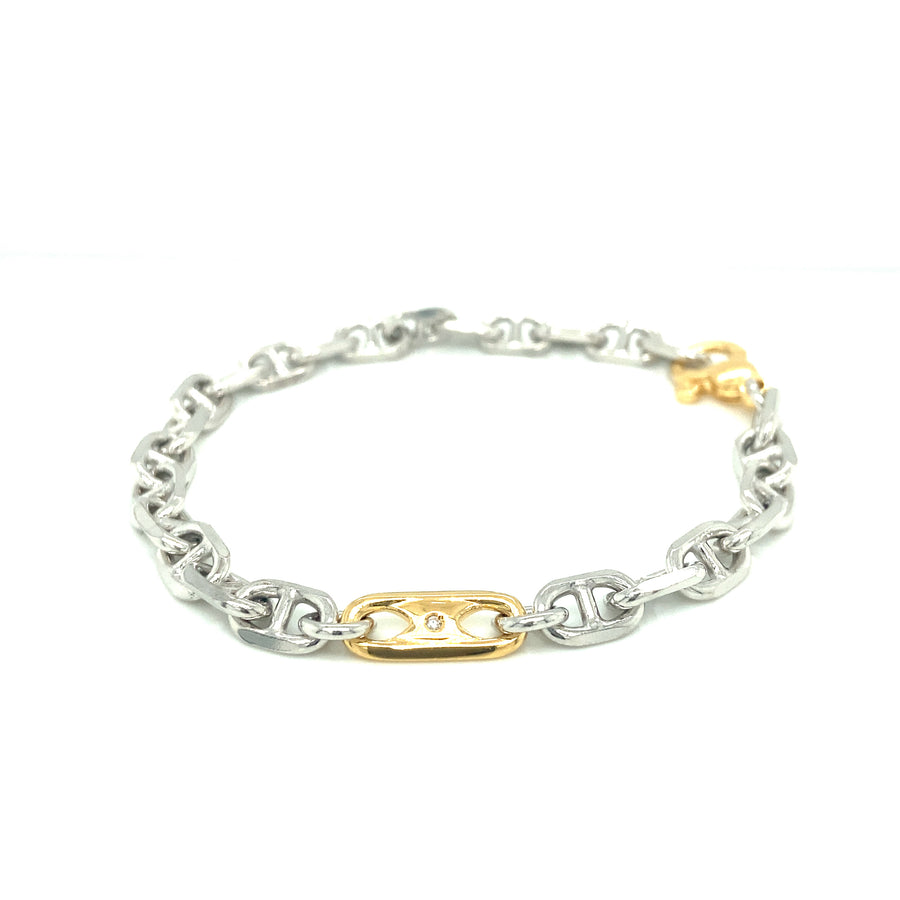 Pulsera Borsari de Plata con Elemento Chapado en Oro