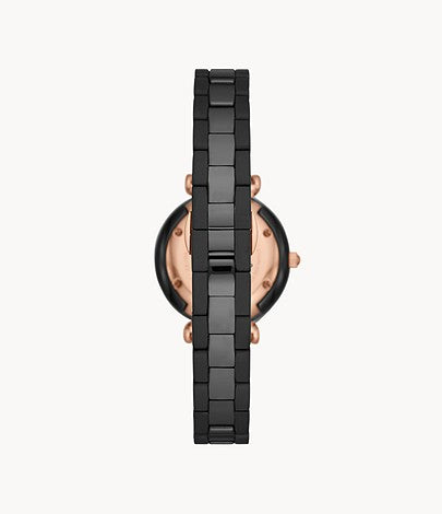 Carlie Mini Three-Hand Black Ceramic Watch | Fossil | Luby 