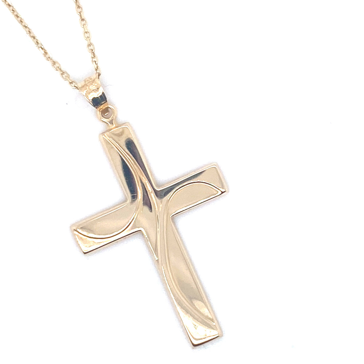 Cross with Curves 14k Gold Pendant | Luby Gold Collection | Luby 