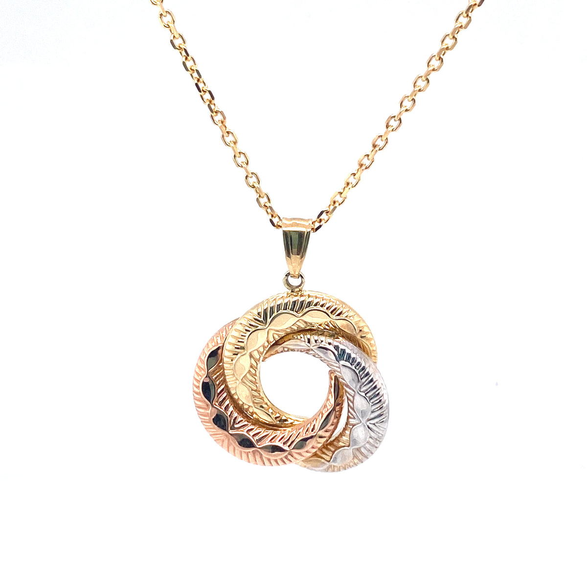 14K Tri-Color Puff Pendant | Luby Gold Collection | Luby 