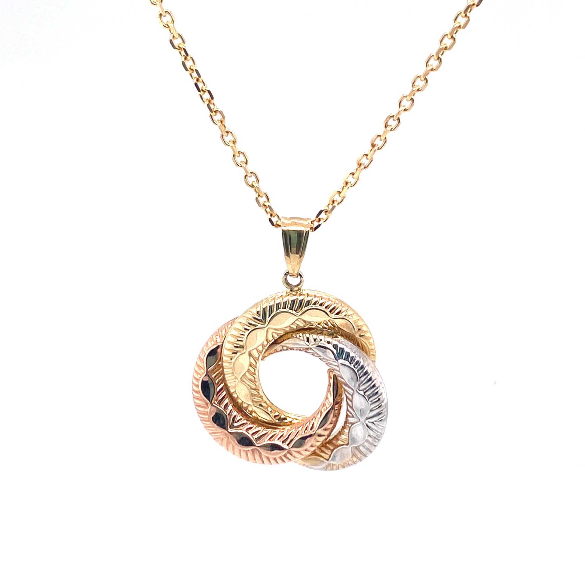 14K Tri-Color Puff Pendant | Luby Gold Collection | Luby 