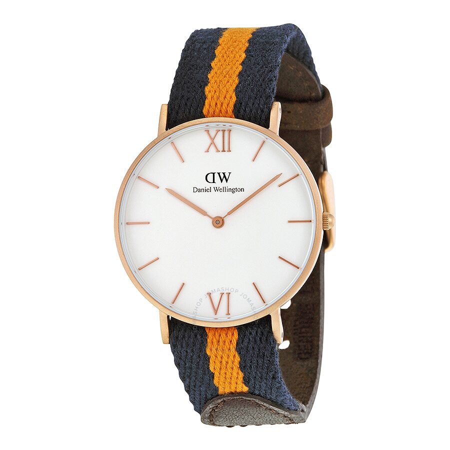 Grace Selwyn Watch (Navy Blue-Orange/Rose-Gold)