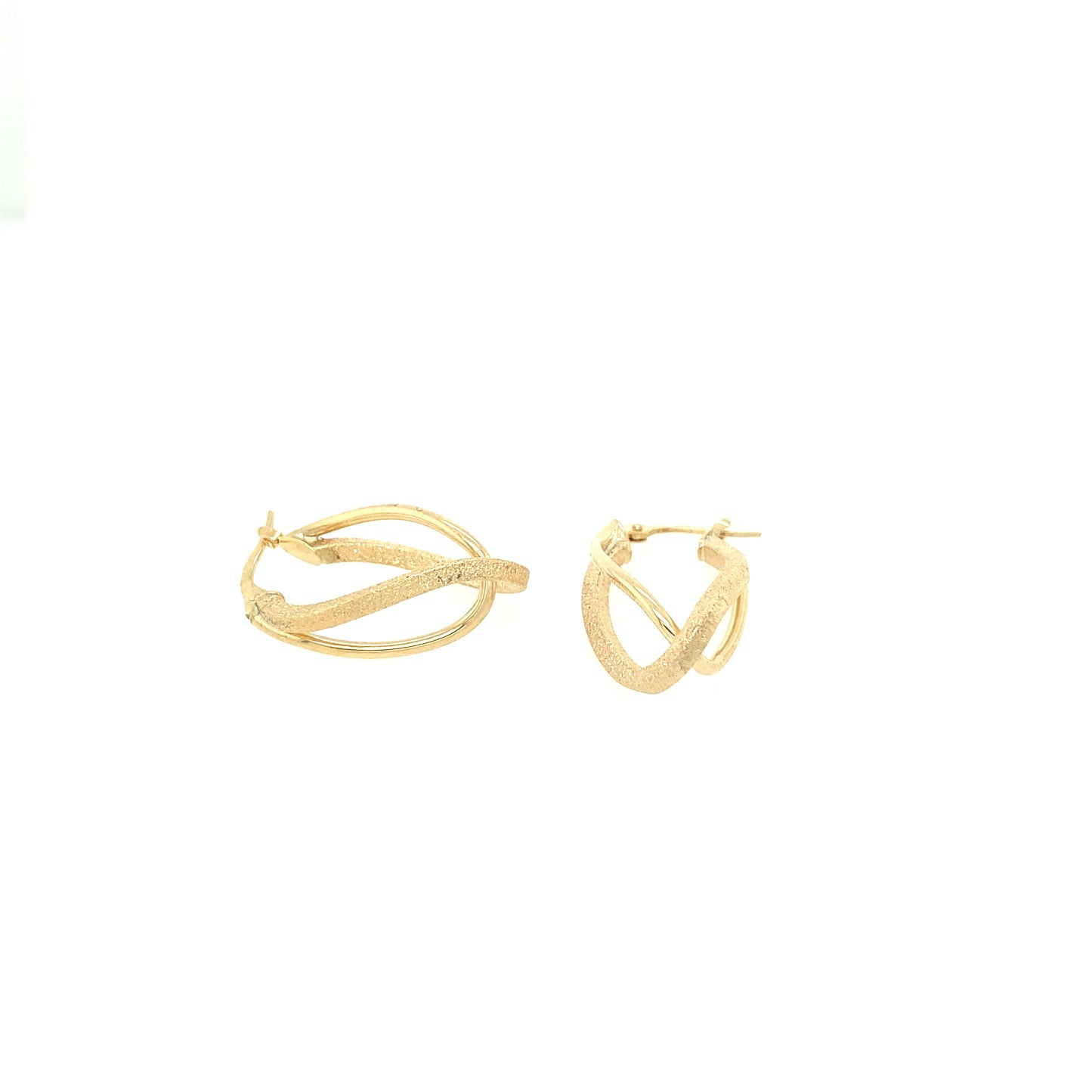 10K GOLD DOUBLE HOOPS EARRING | Luby Gold Collection | Luby 