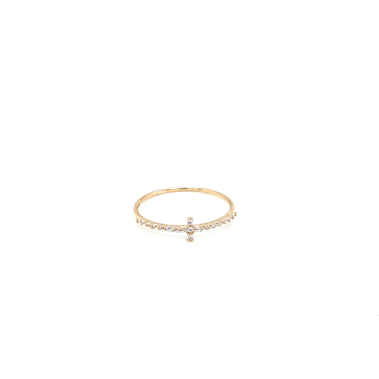 14K Cross Ring With Zirconia | Luby Gold Collection | Luby 