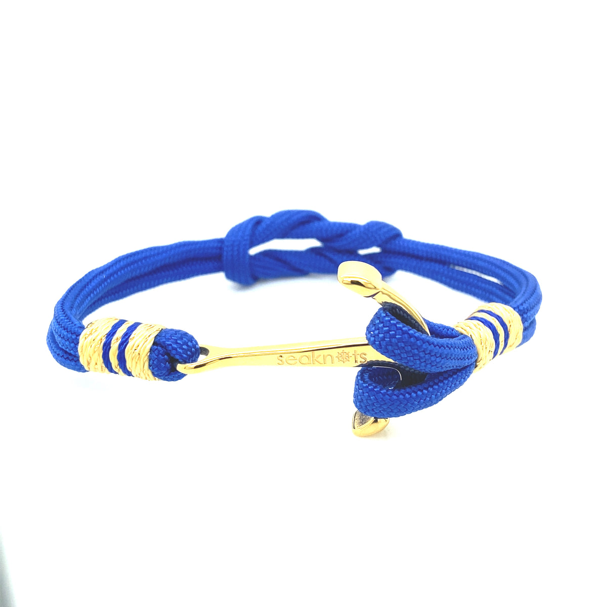 Black Double Cord with Gold Anchor Bracelet | Seaknots | Luby 