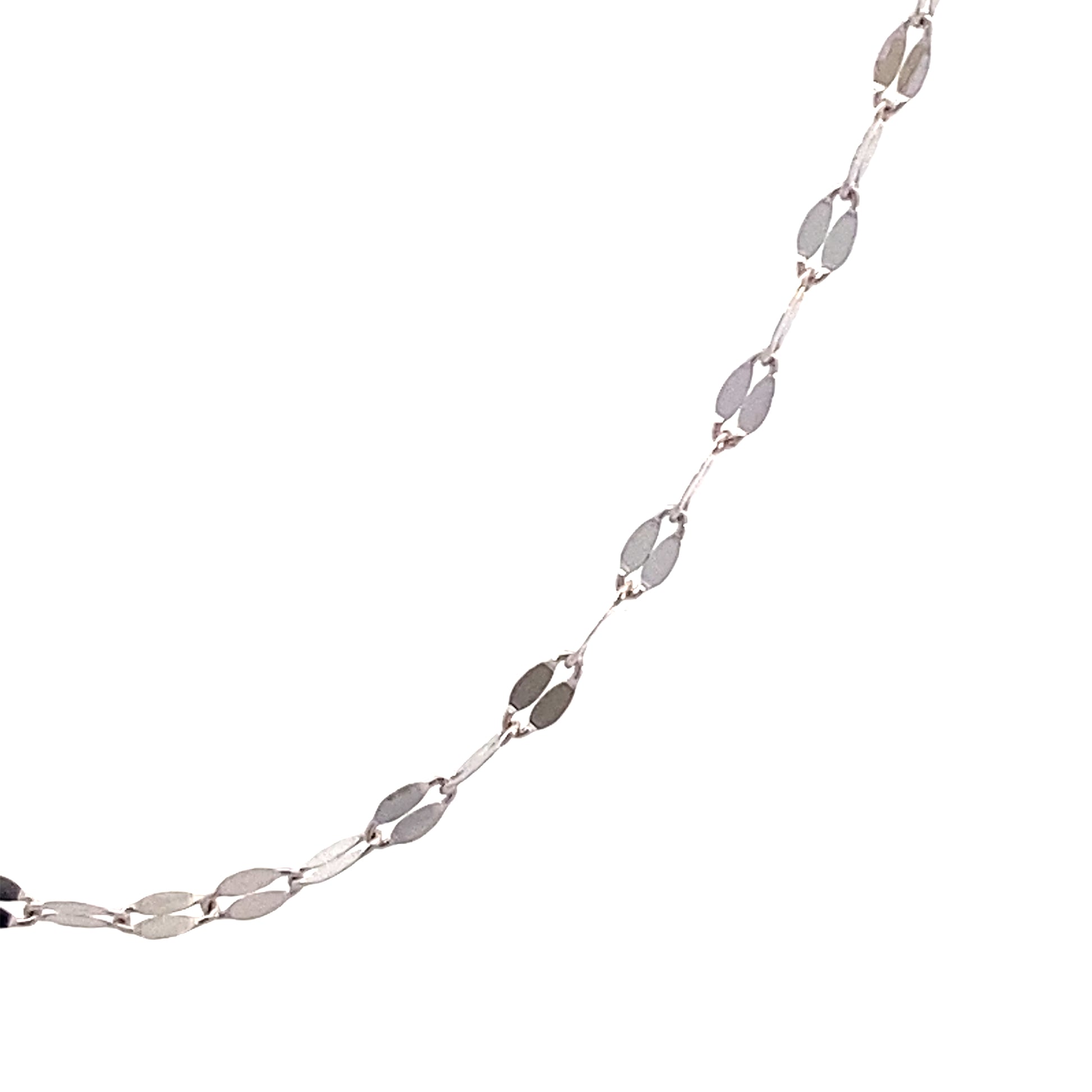 14K White Gold Flat Link Chain | Luby Gold Collection | Luby 