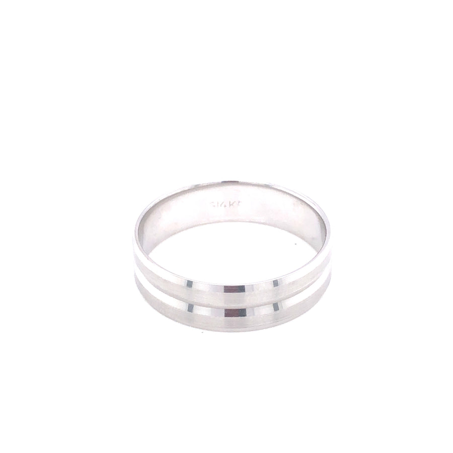 14K Wedding Band White Gold