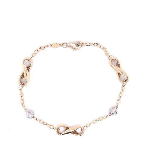 Infinity 14k Gold Two-Tone Bracelet | Luby Gold Collection | Luby 