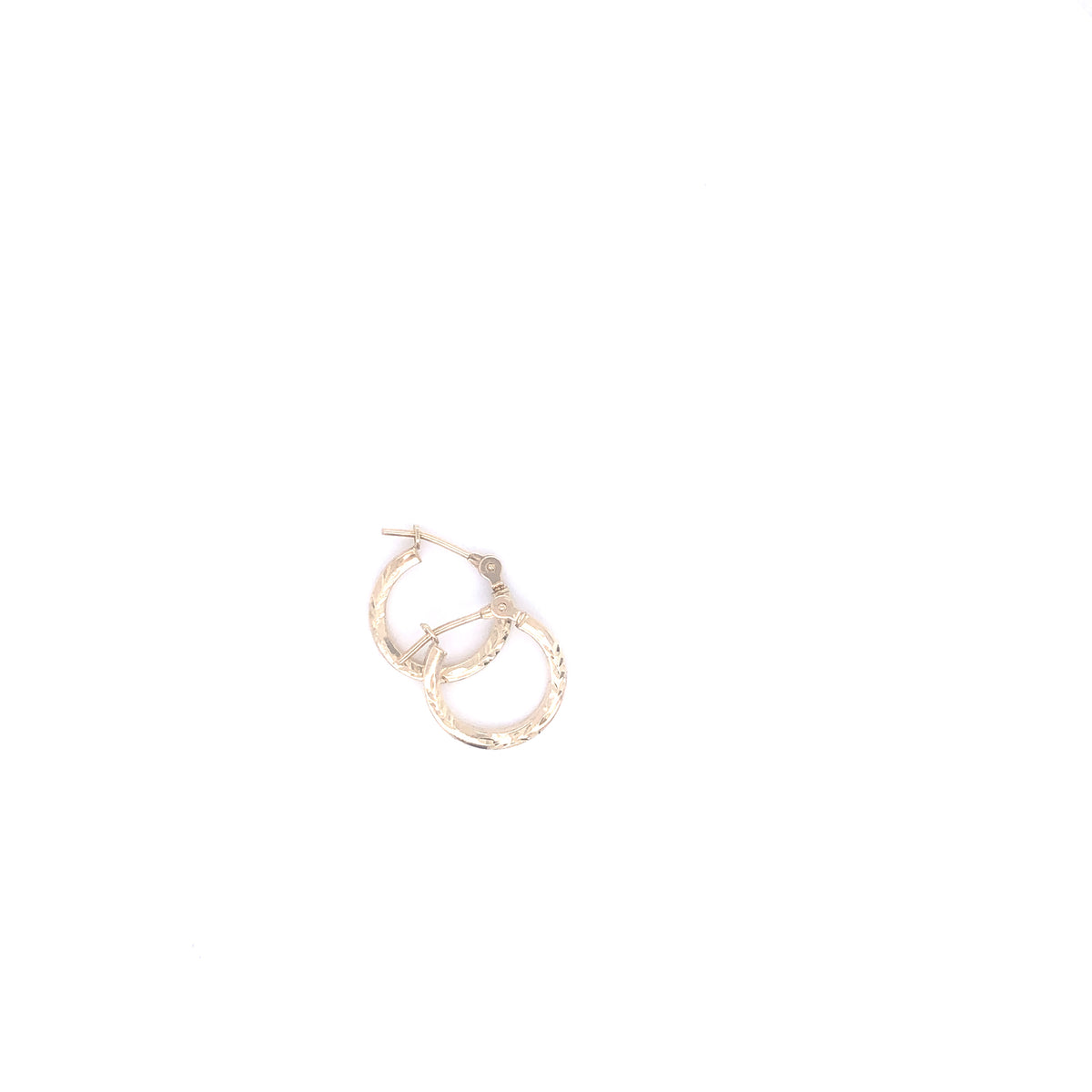 Small 14k Gold Faceted Huggies | Luby Gold Collection | Luby 