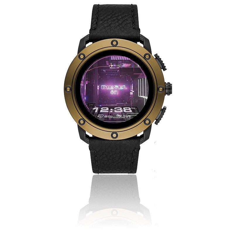 AXIAL SMARTWATCH BLACK/GOLD LEATHER | Diesel | Luby 
