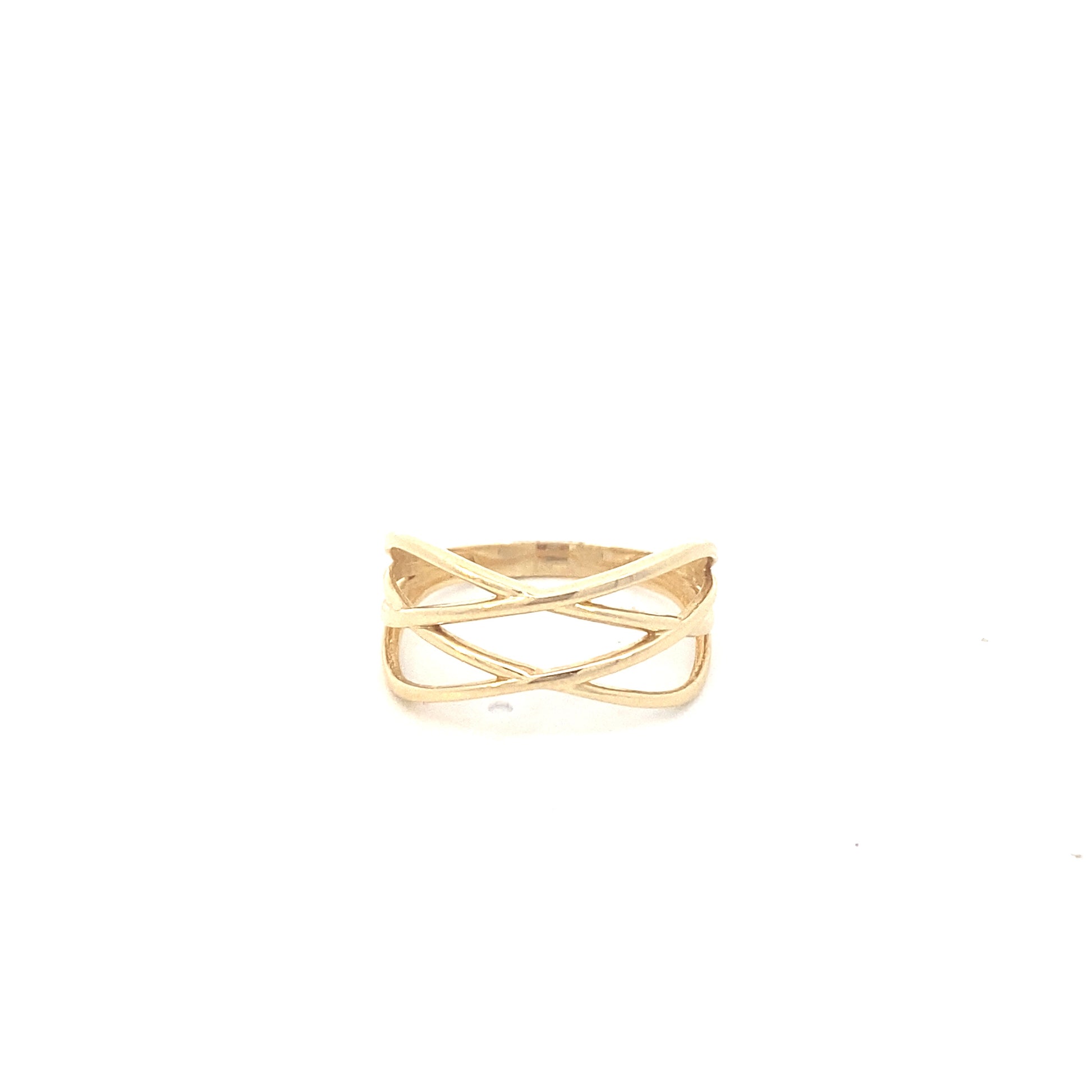 14K Gold Crossed Lines Ring | Luby Gold Collection | Luby 