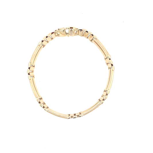 14K Gold Flat Long Link Bracelet | Luby Gold Collection | Luby 