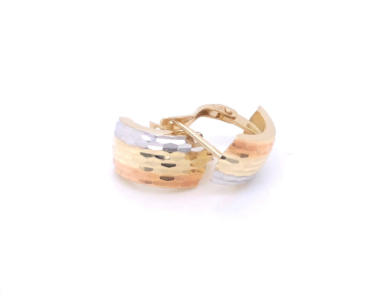 Tri-Color 14k Gold Leverback Earrings | Luby Gold Collection | Luby 