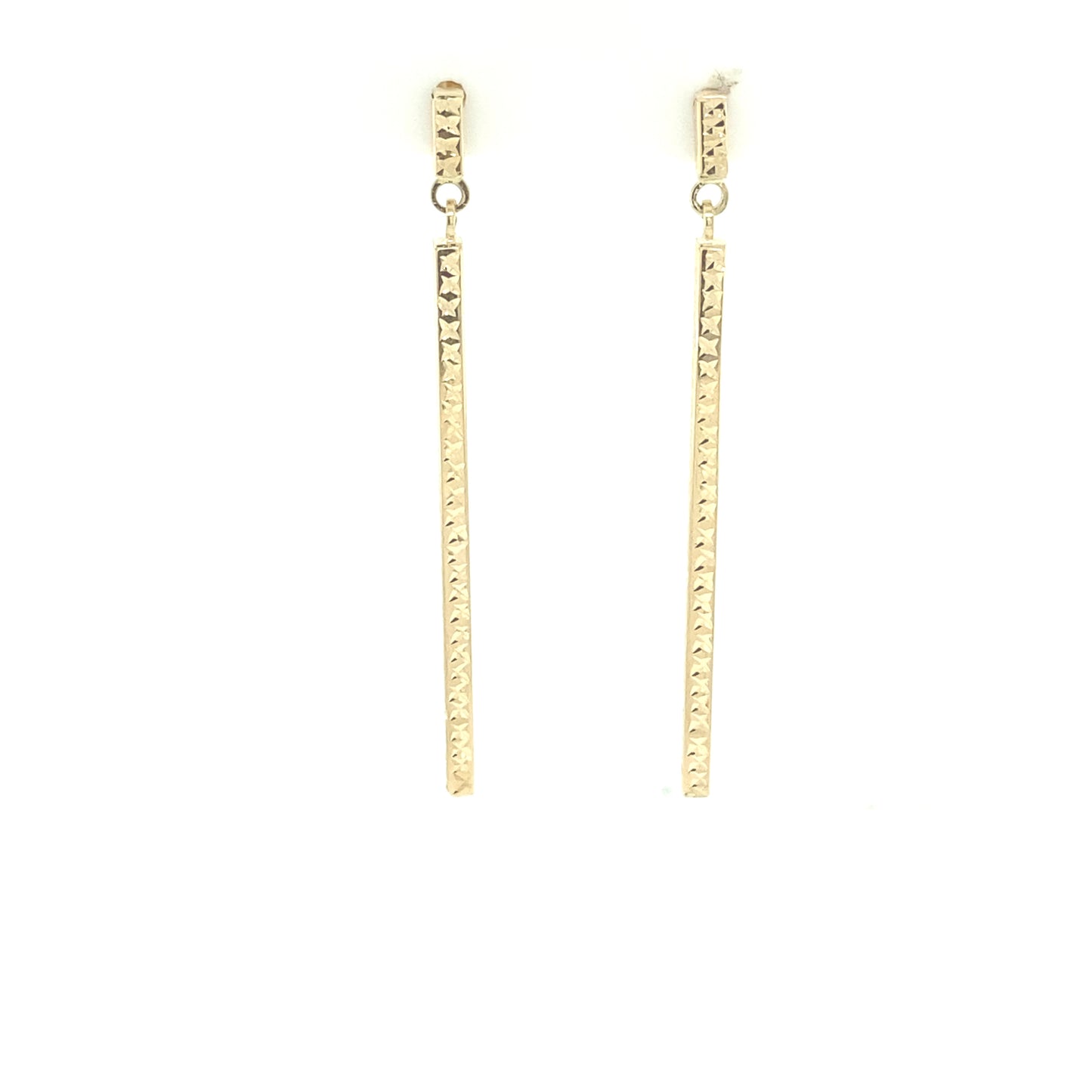 14K Long Earrings Diamond Cut Design | Luby Gold Collection | Luby 