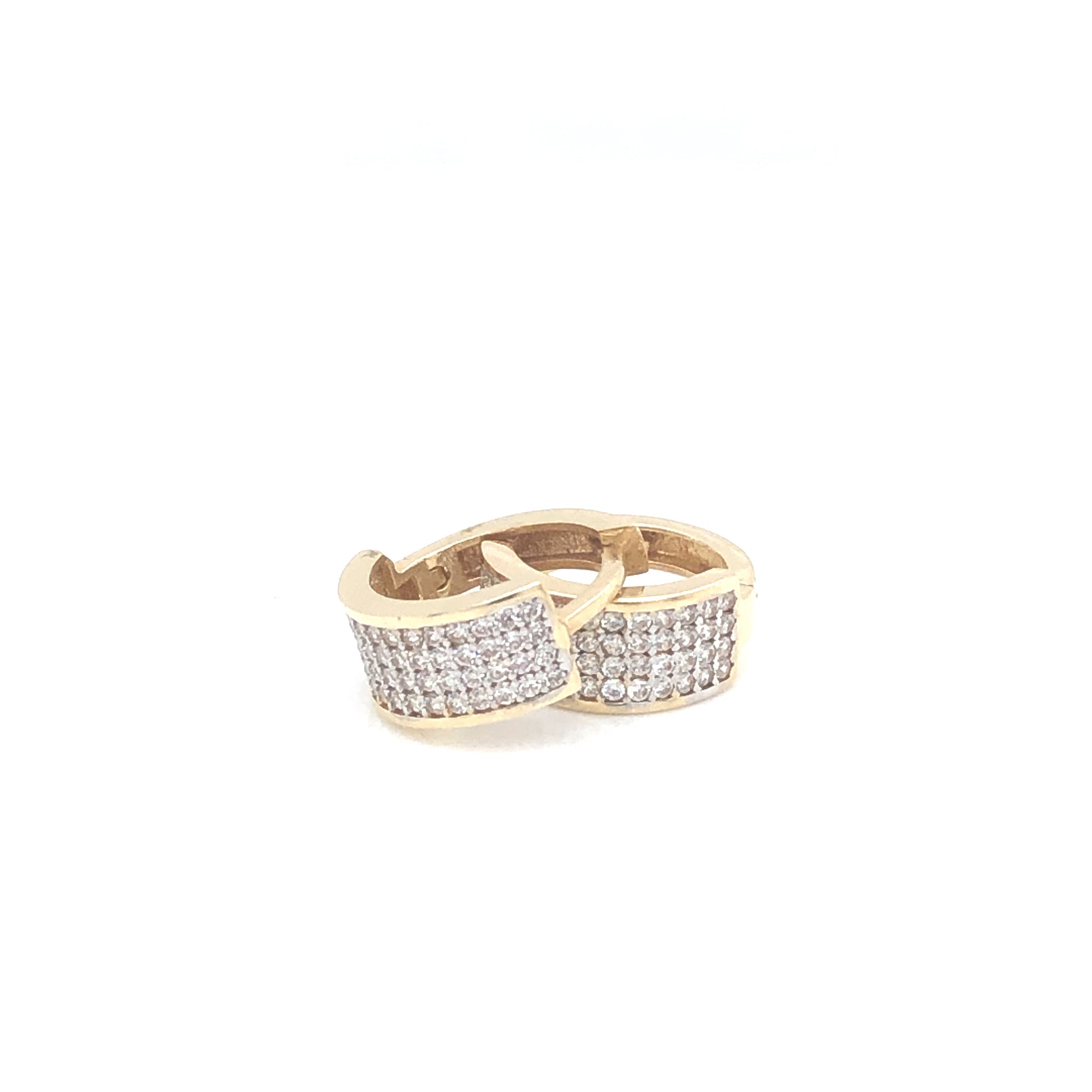 Zircon Pavé 14K Gold Huggies | Luby Gold Collection | Luby 