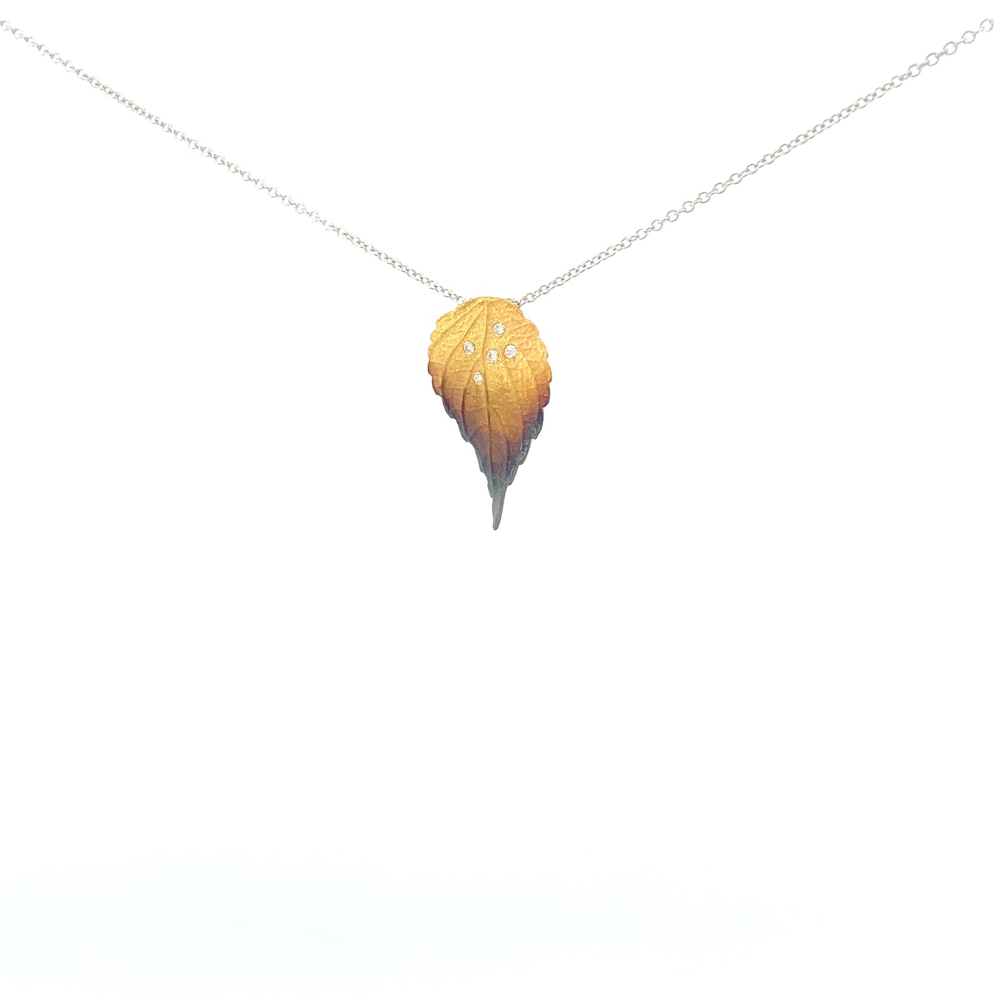 Simon G 18K Diamond Fallen Leaves Pendant | Simon G | Luby 